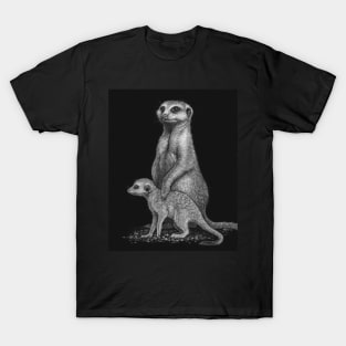 Meerkat Mother and Baby - by Nadya Neklioudova T-Shirt